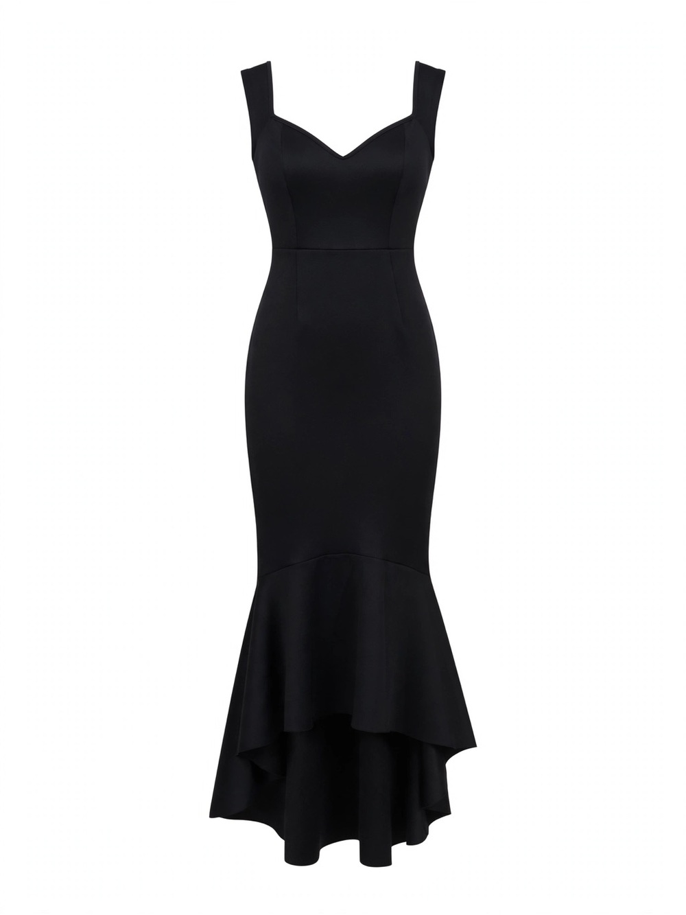 Classic Black Mermaid Midi Dress